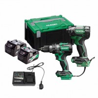 HiKOKI KC18DCJAZ 18v Twin Kit Combi Drill and Impact Driver with 2 x 5.0Ah Batteries